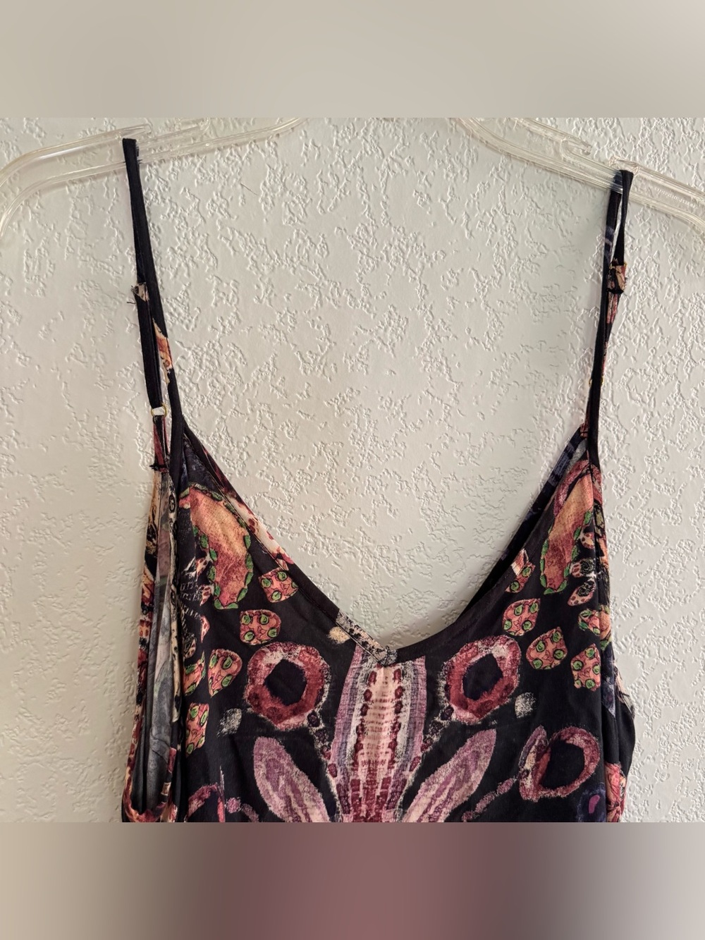 NATURAL LIFE Black Gracie Maxi Slip Dress V-neck Whimsigoth Dark Botanical L - Picture 4 of 11